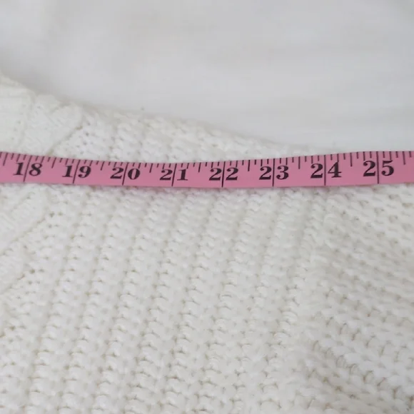 Torrid White Cable Knit Sweater Open Keyhole Tie Back 1X - Picture 8 of 11